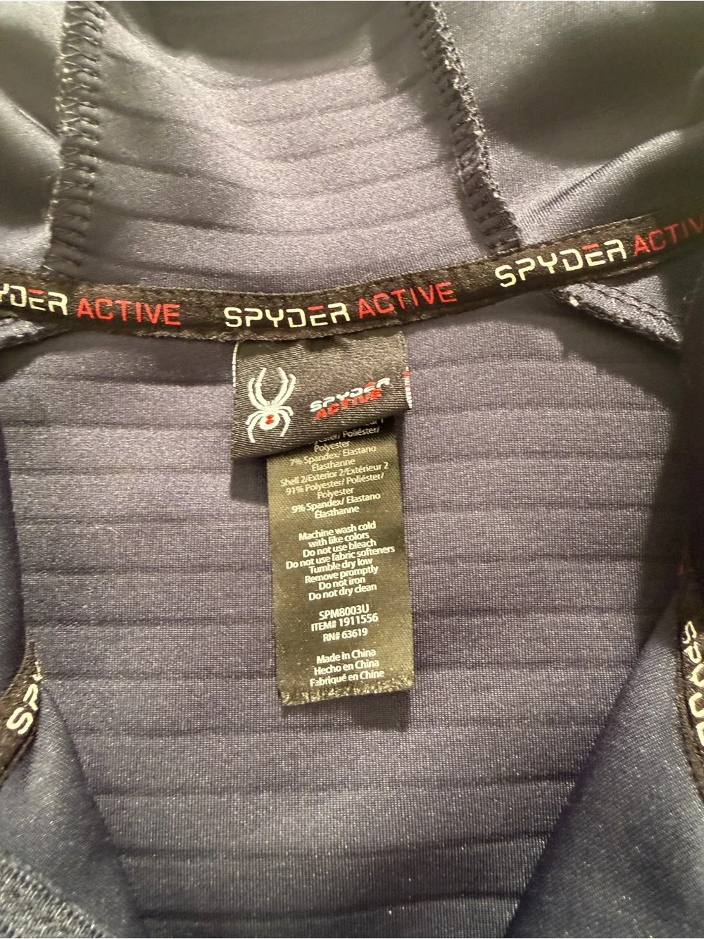Spyder Active Men's Full Zip Hoodie Jacket Navy Blue Athletic Performance Size M